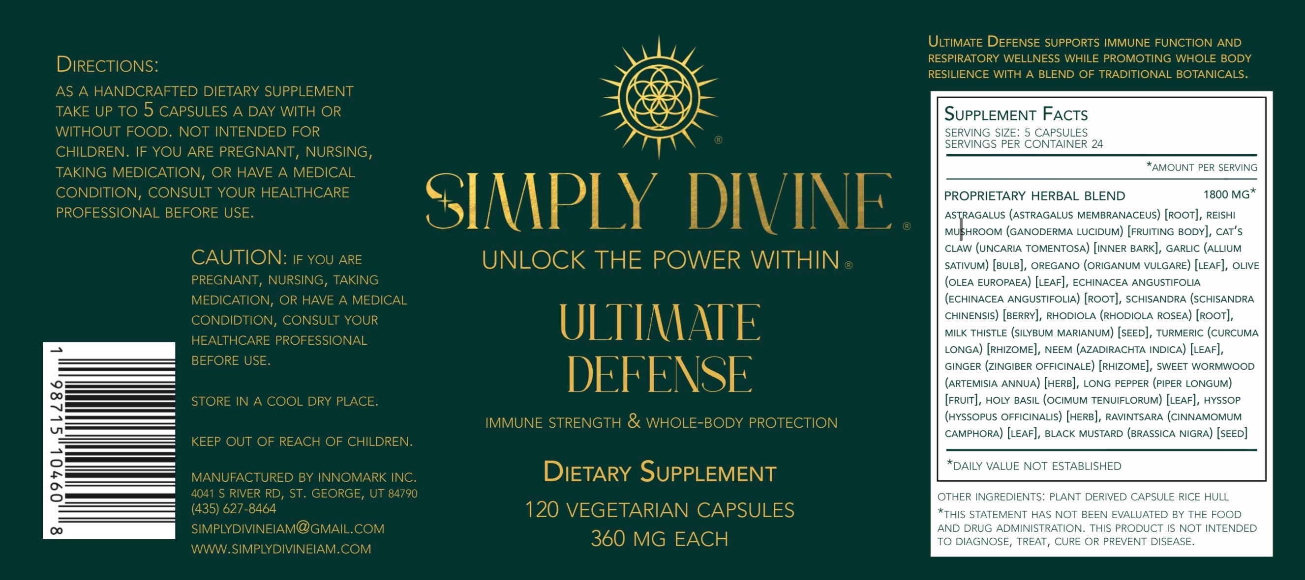 Herbal Defense Supplement - Balance & Inner Strength