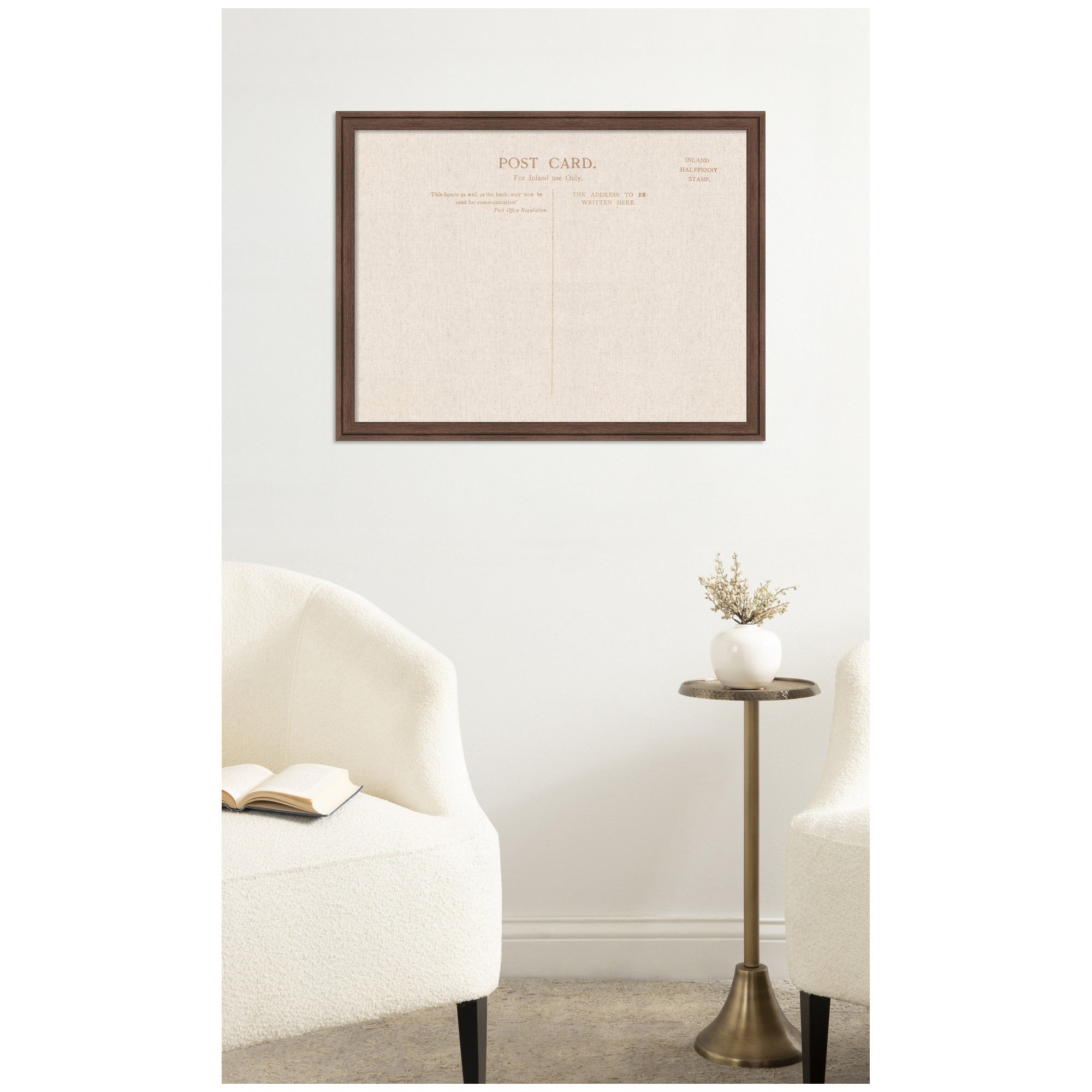 Framed Fabric Pinboard Linen Vintage Post Card Wall Organization