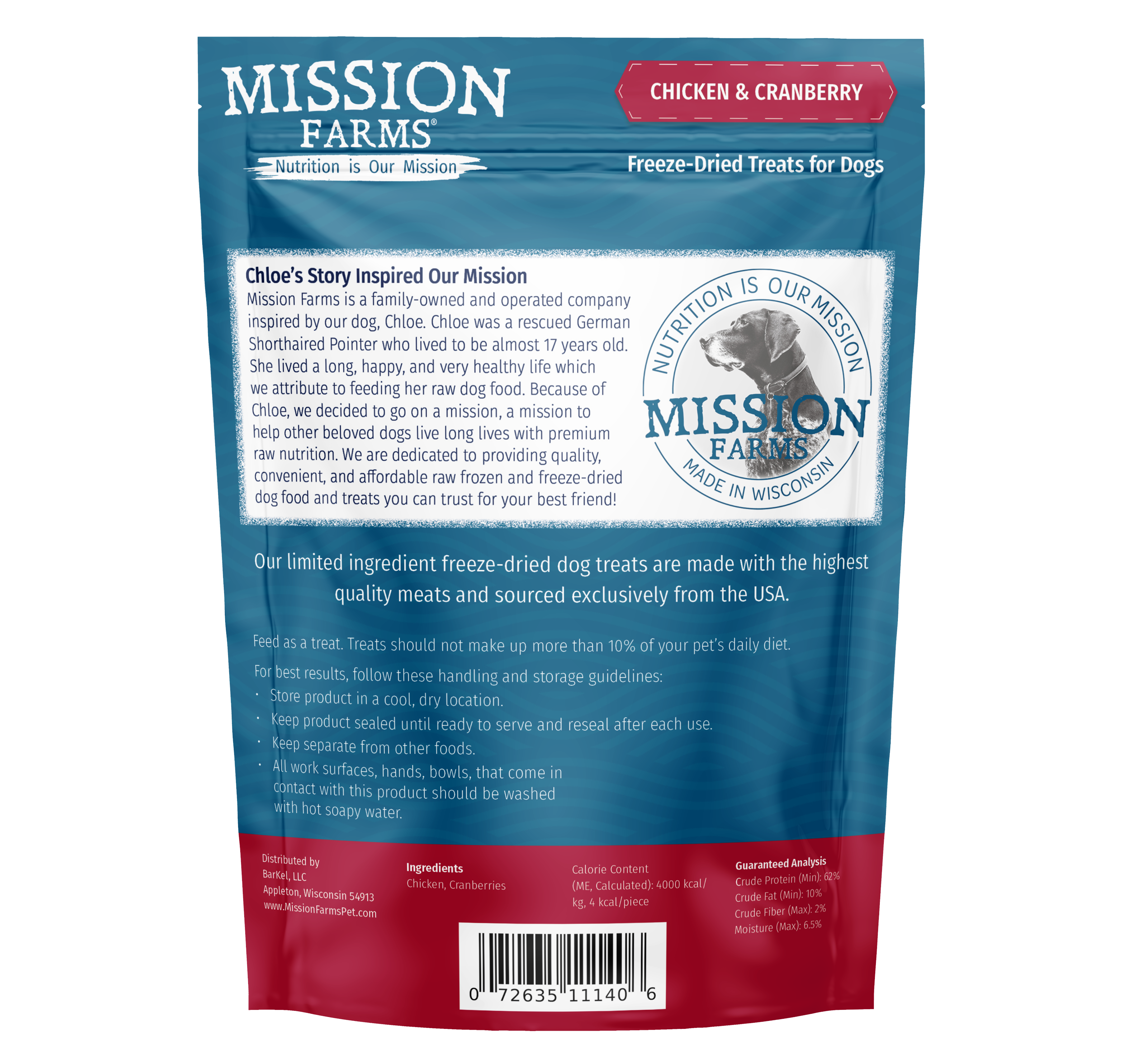 Natural Chicken & Cranberries Dog Treats 3 oz.