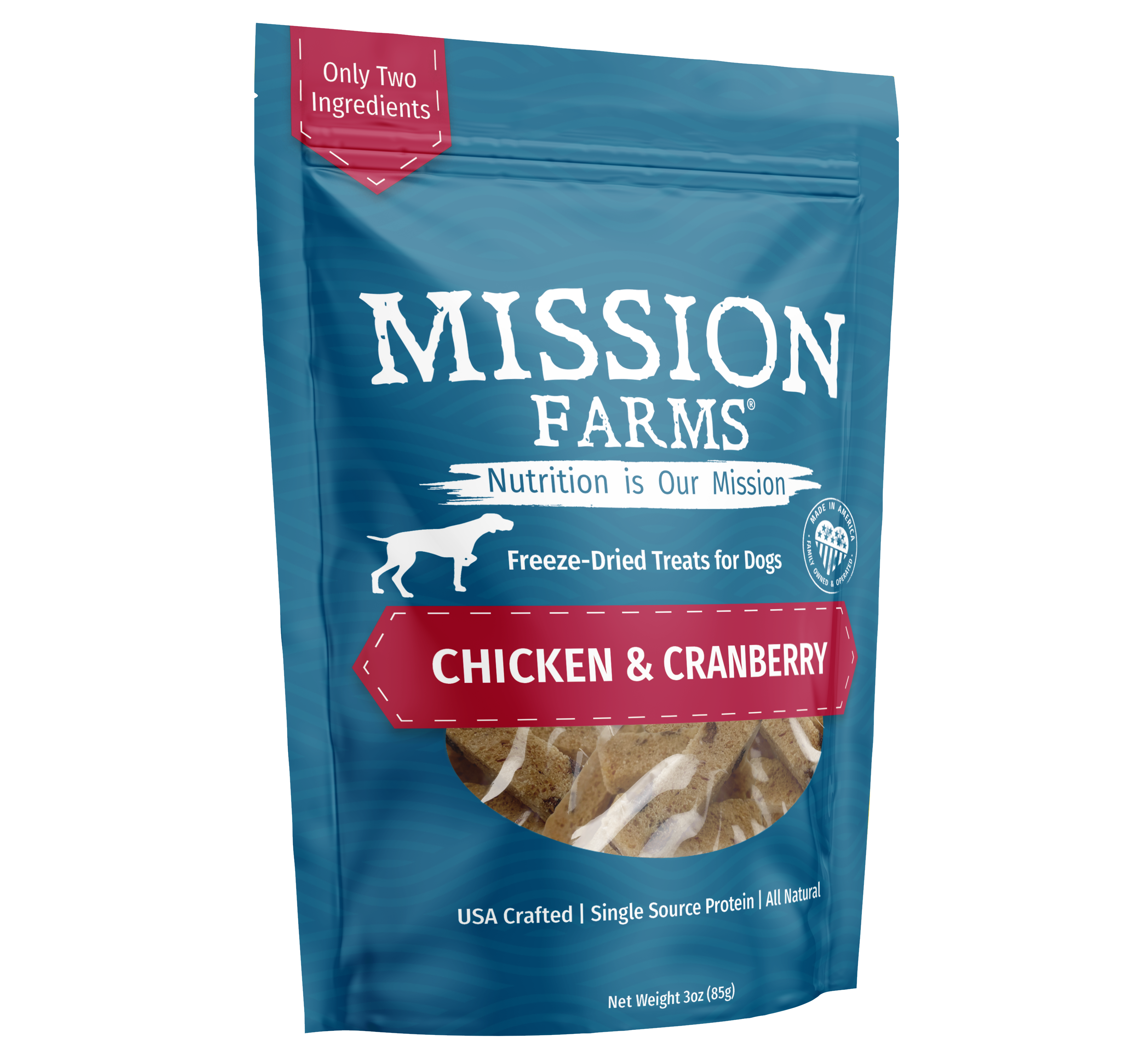 Natural Chicken & Cranberries Dog Treats 3 oz.