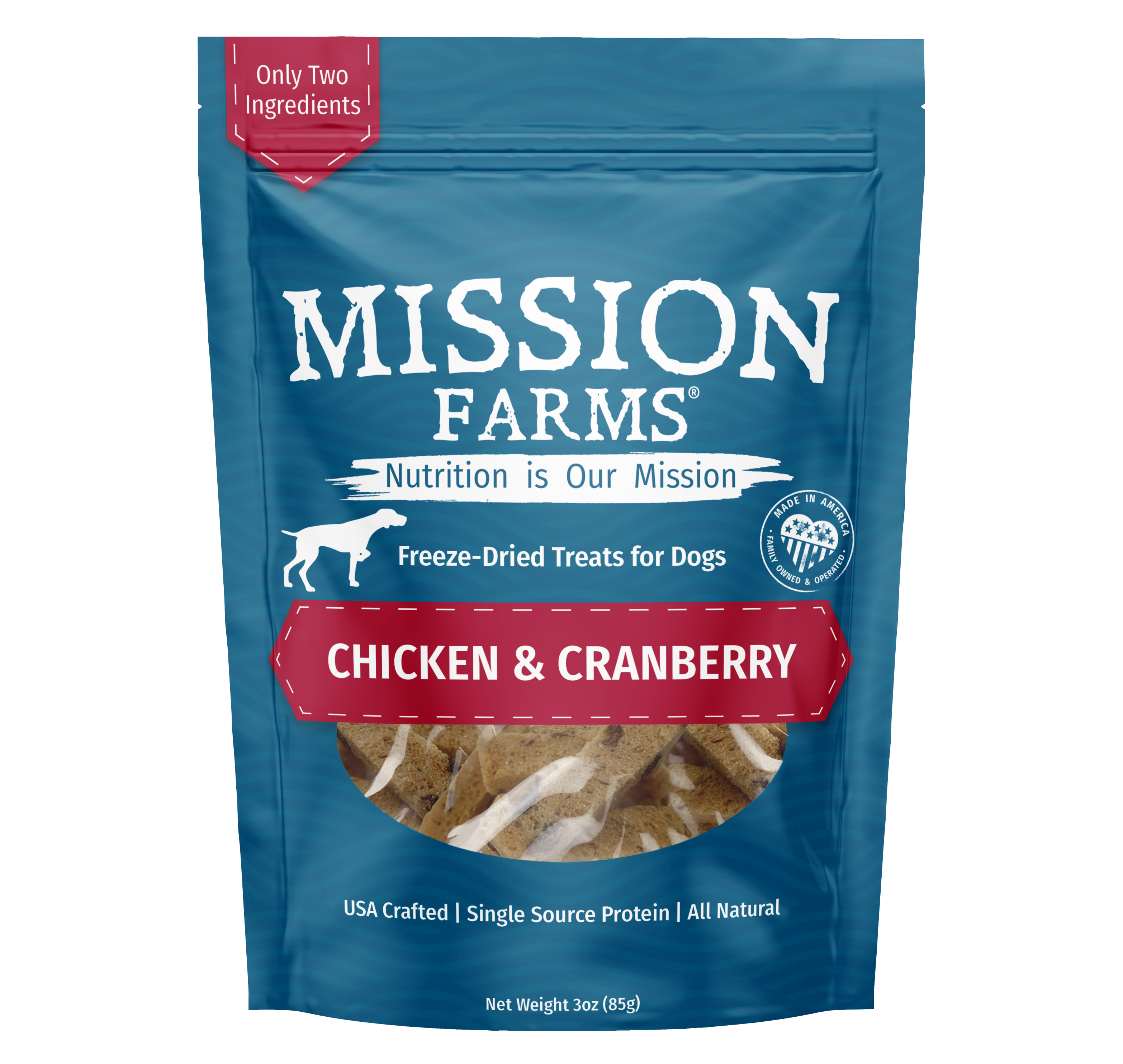 Natural Chicken & Cranberries Dog Treats 3 oz.