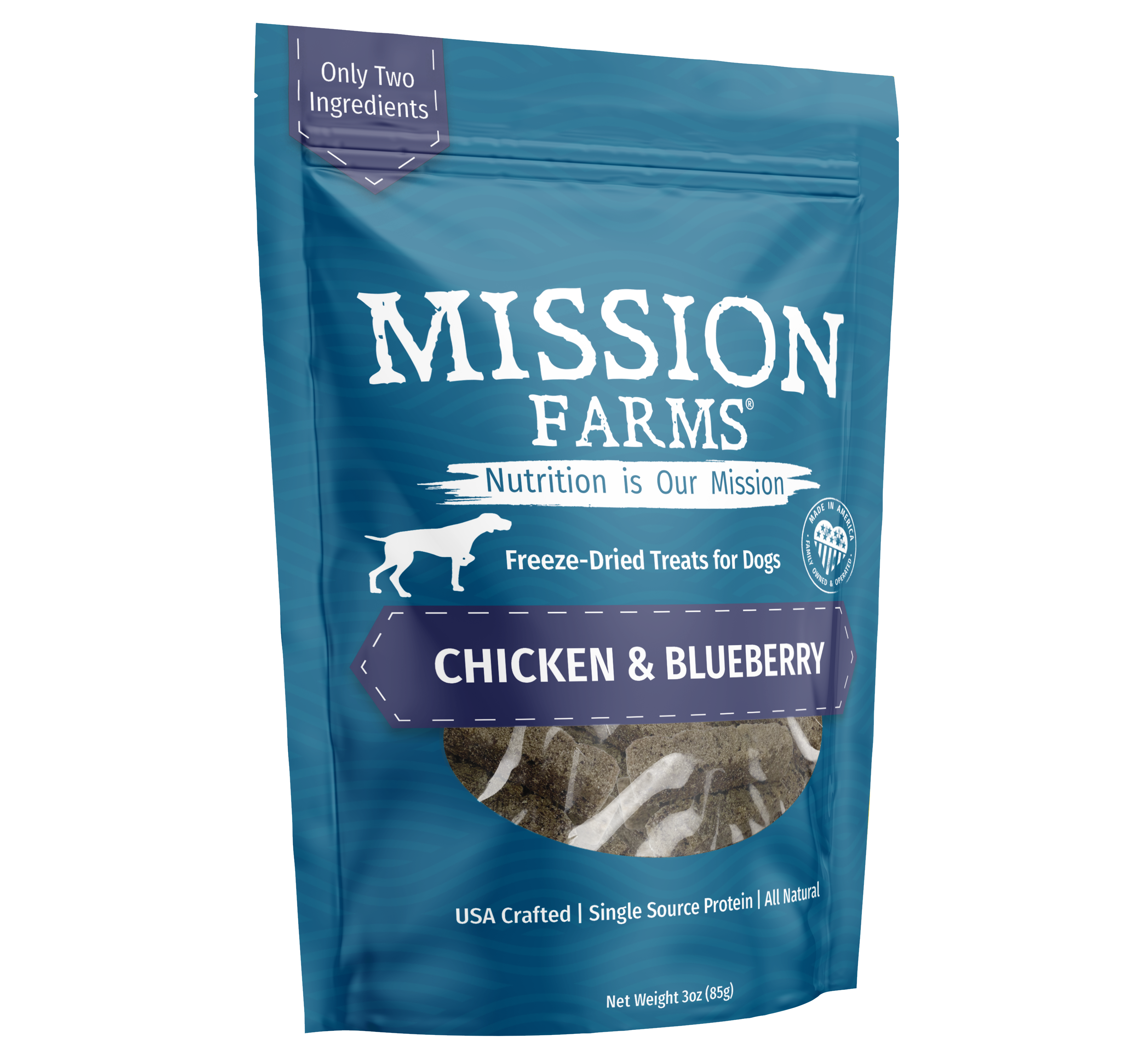 High-Protein Chicken & Blueberries Dog Treats - 3 oz.