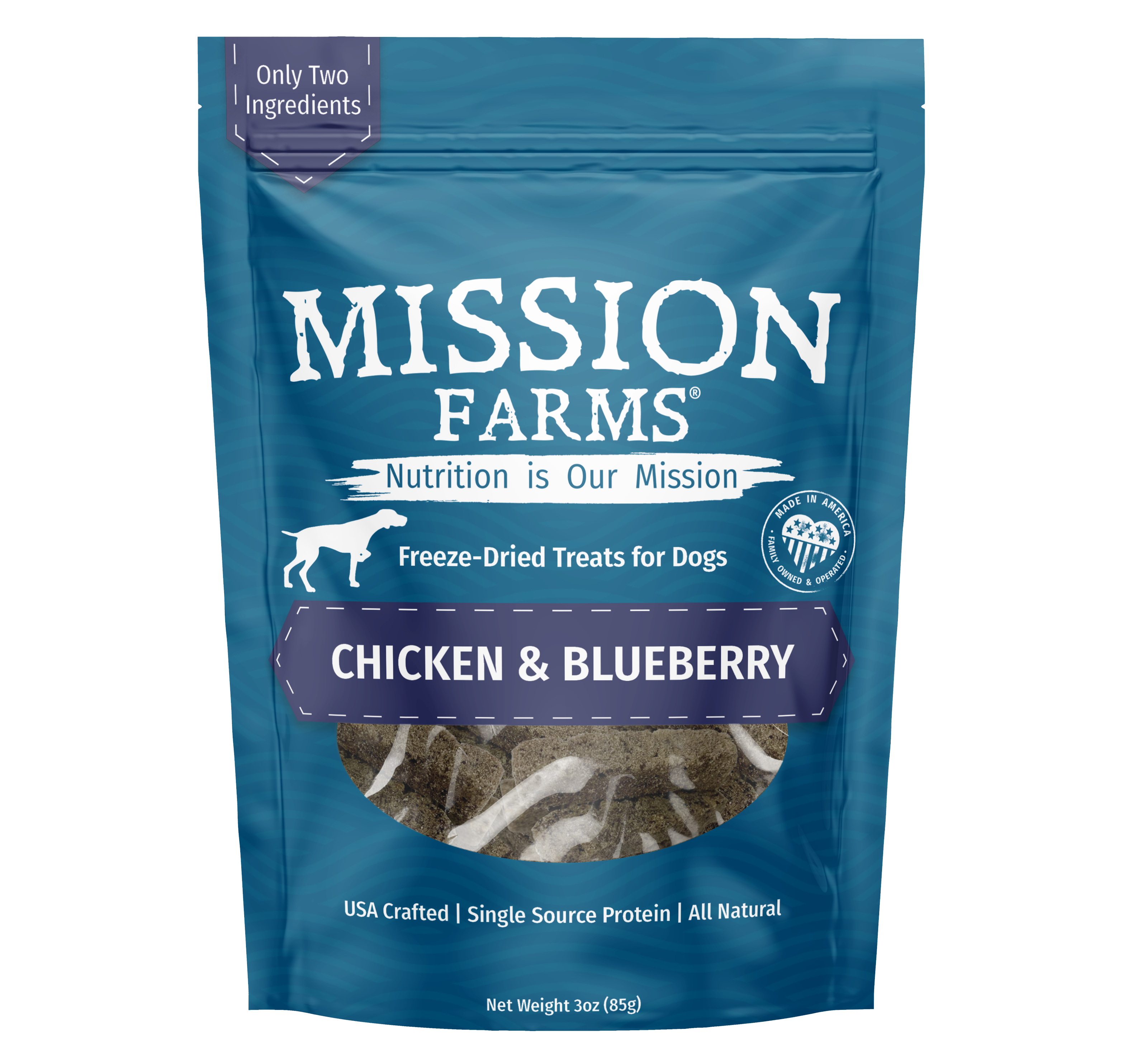 High-Protein Chicken & Blueberries Dog Treats - 3 oz.