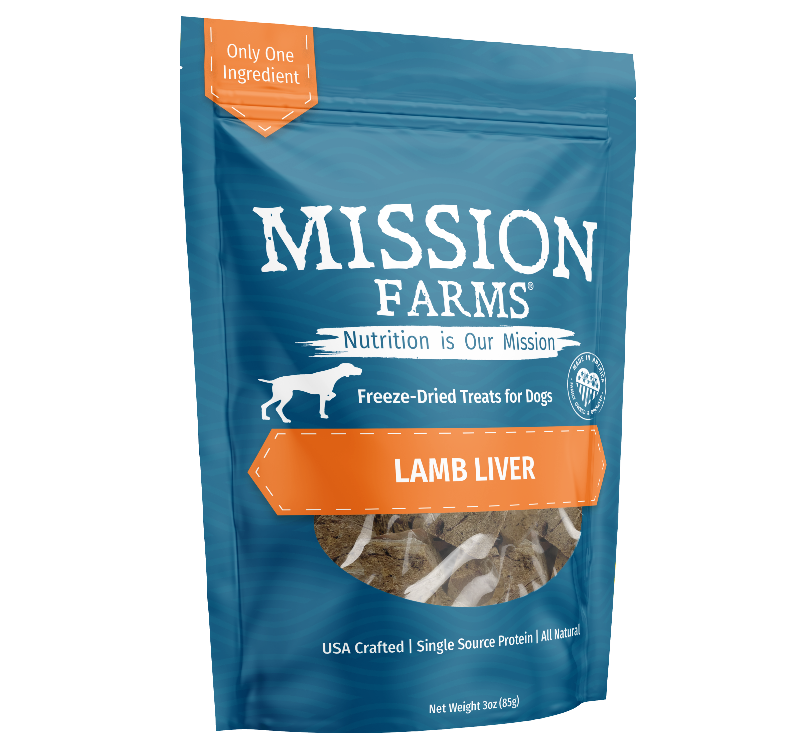 Nutritious Lamb Liver Dog Treats - 3 oz.