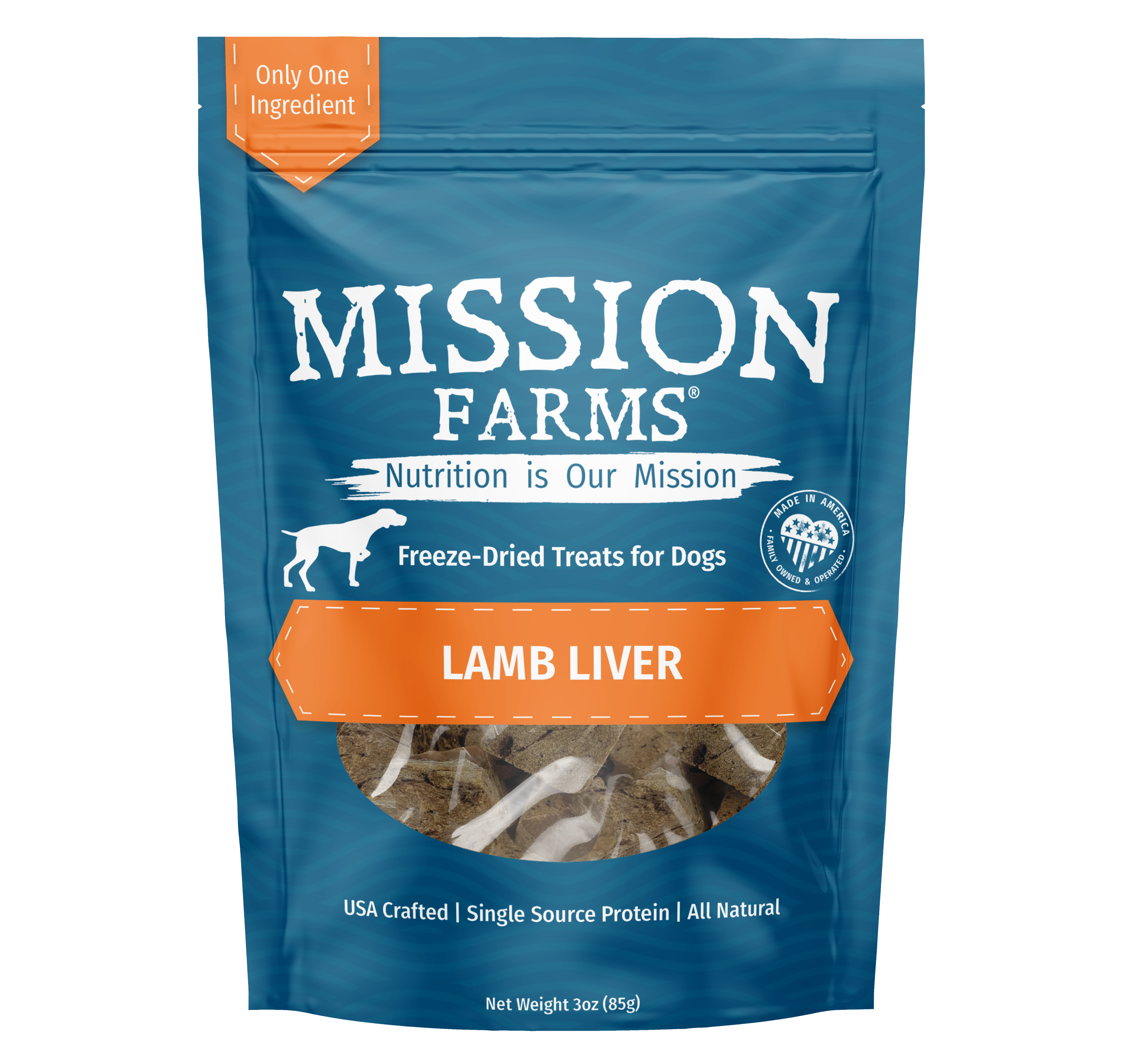 Nutritious Lamb Liver Dog Treats - 3 oz.