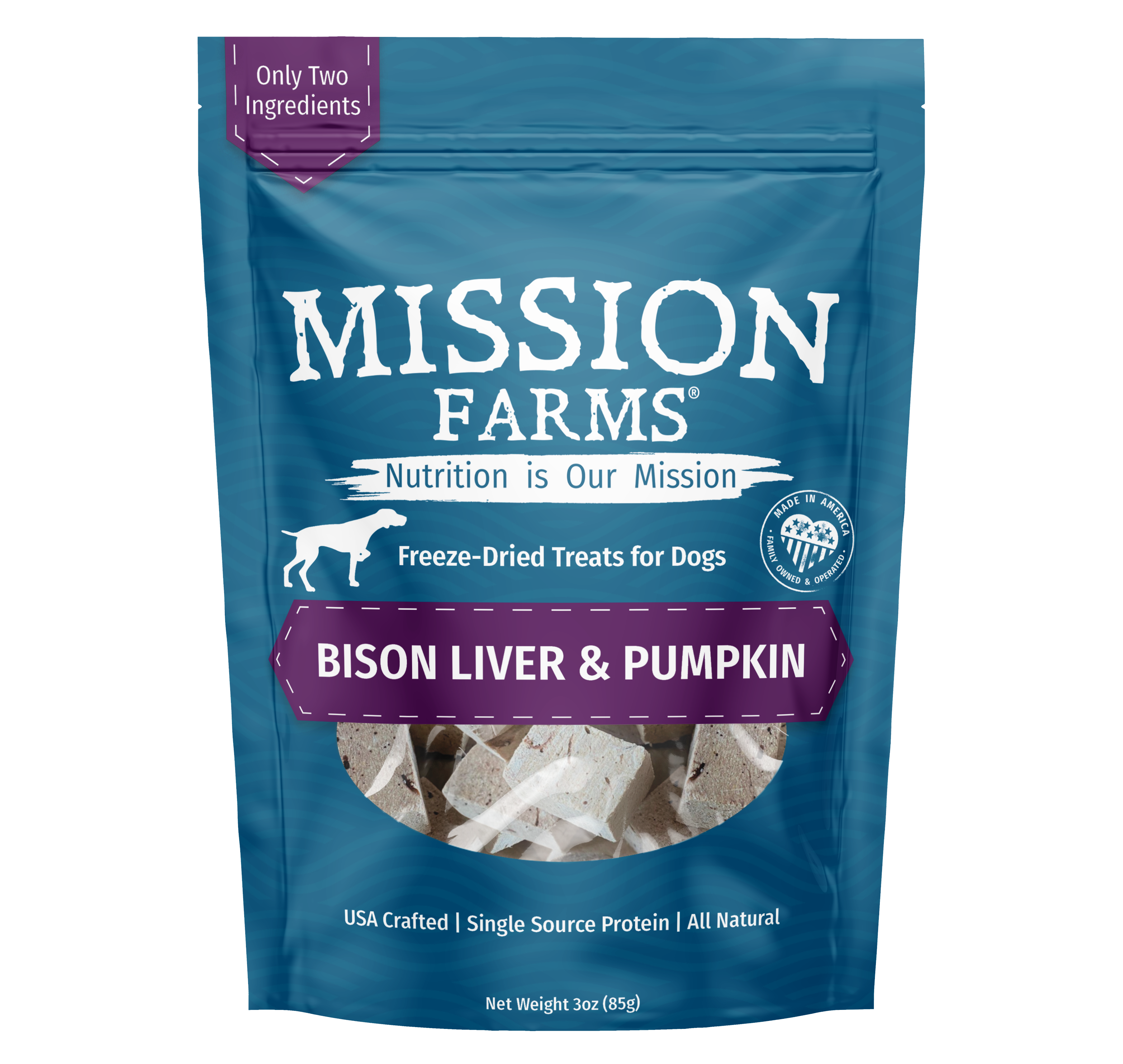 High-Protein Bison Liver & Pumpkin Dog Treats - 3 oz.