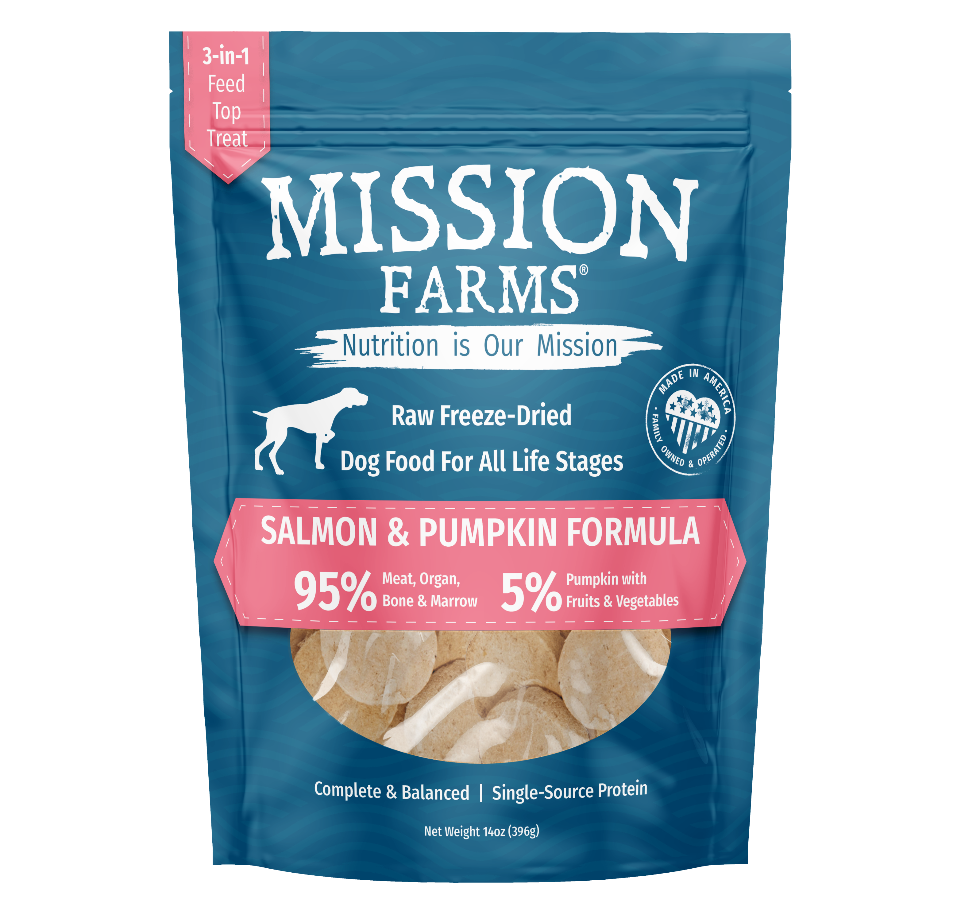 Nutritious Wild Salmon & Pumpkin Dog Food Patties - 14 oz.