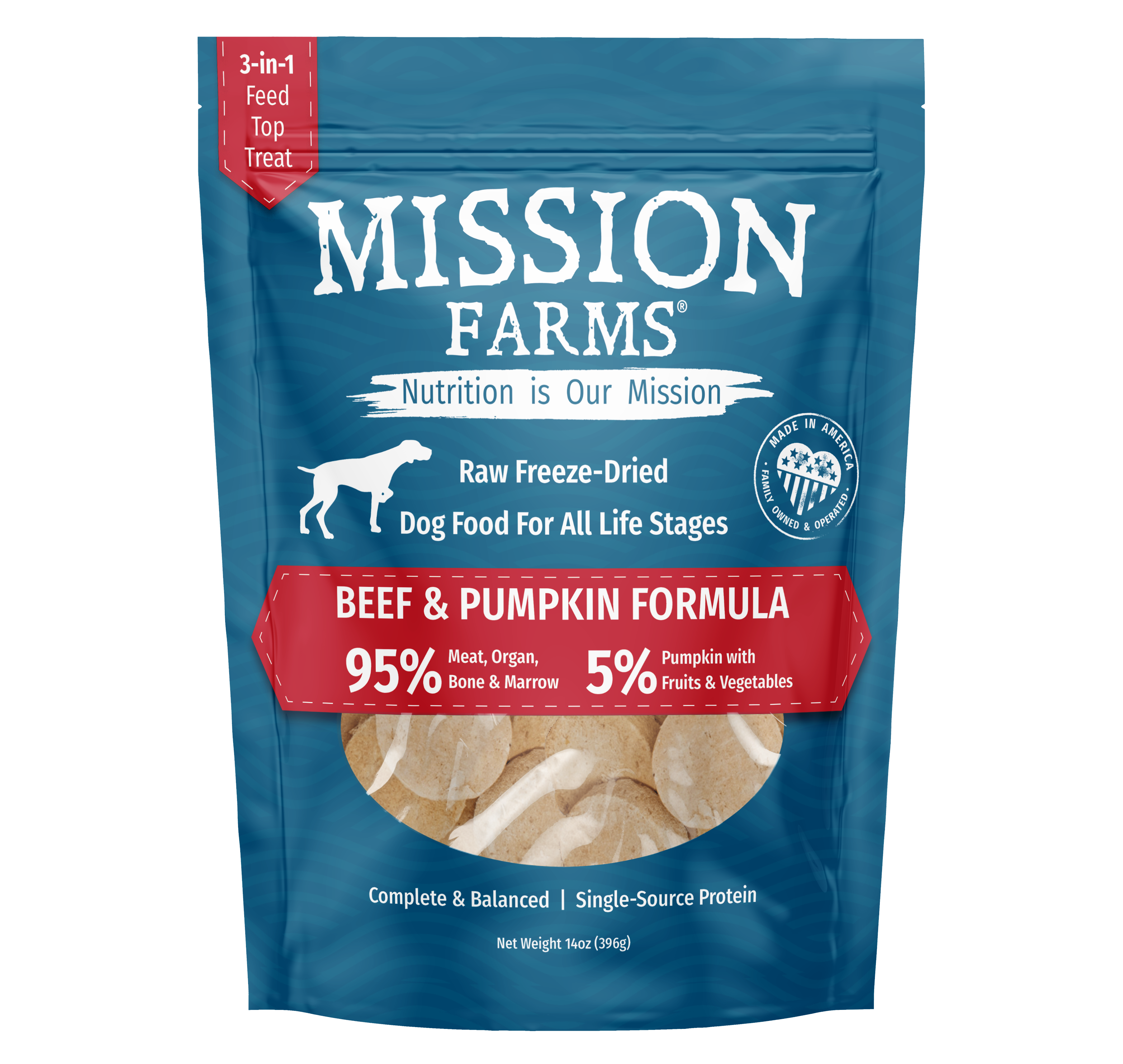 Nutritious Beef & Pumpkin Dog Food Patties - 14 oz. Bag