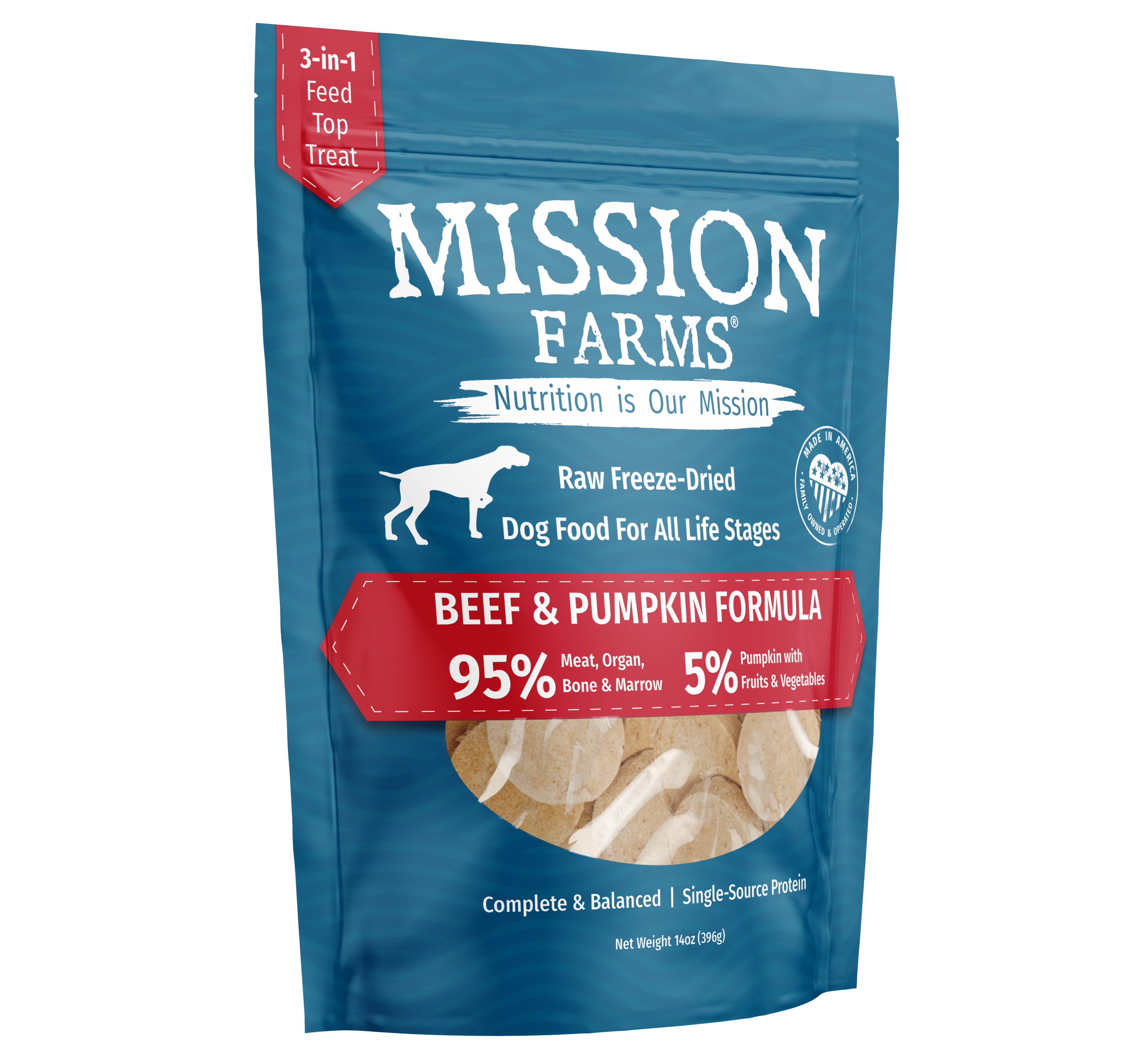 Nutritious Beef & Pumpkin Dog Food Patties - 14 oz. Bag