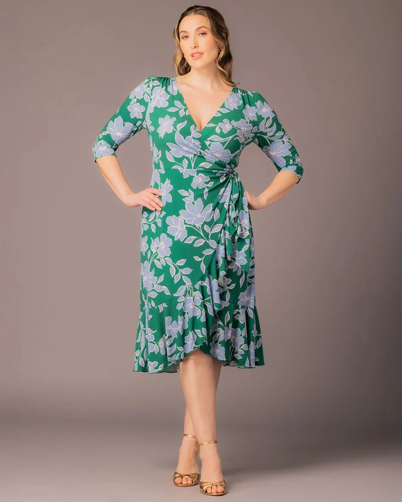 Plus Size Flirty Flounce Wrap Dress