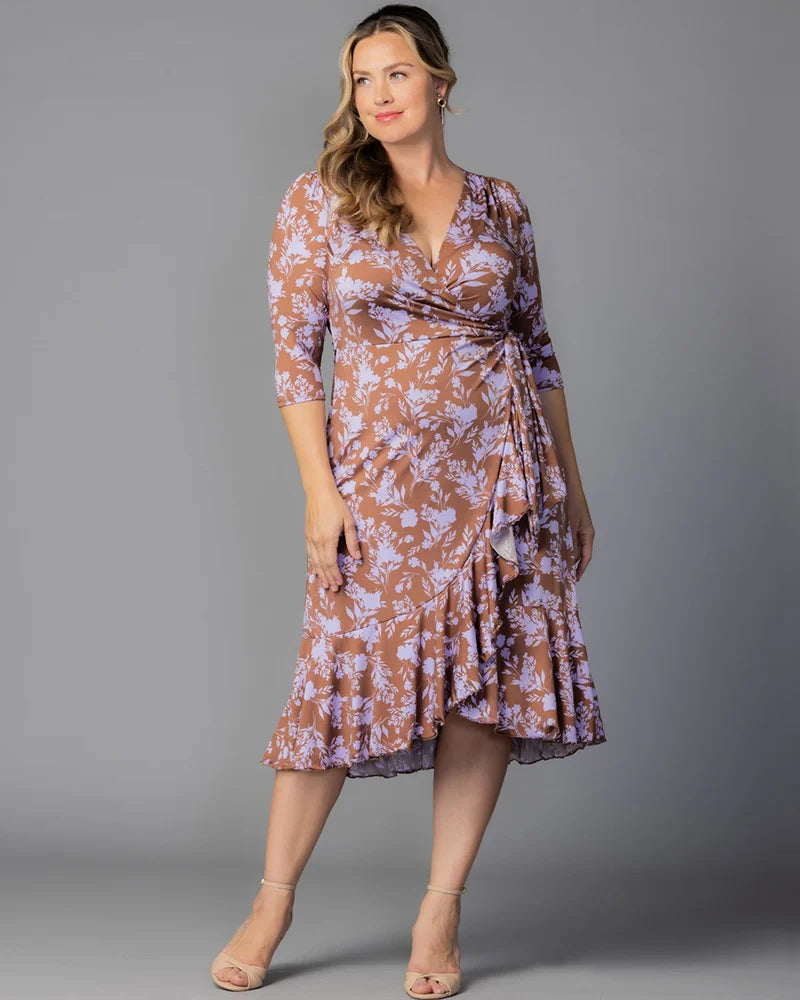 Plus Size Flirty Flounce Wrap Dress