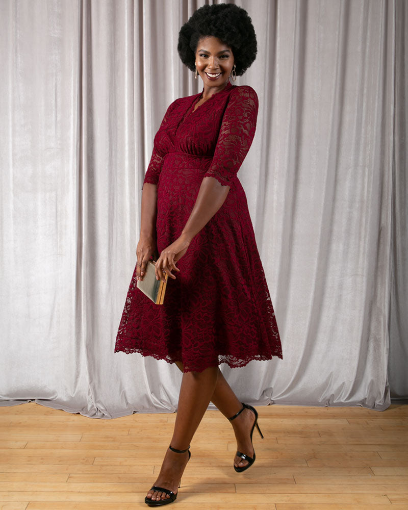 Plus Size Mademoiselle Lace Cocktail Dress