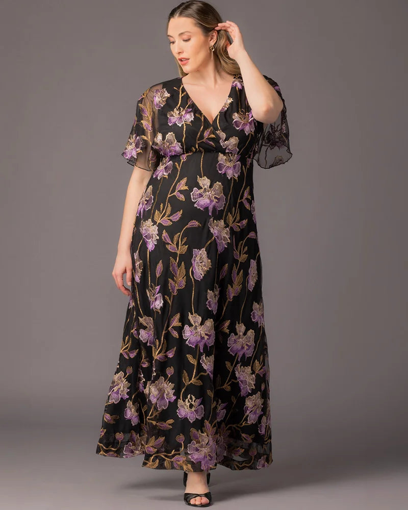 Plus Size Embroidered Elegance Evening Gown