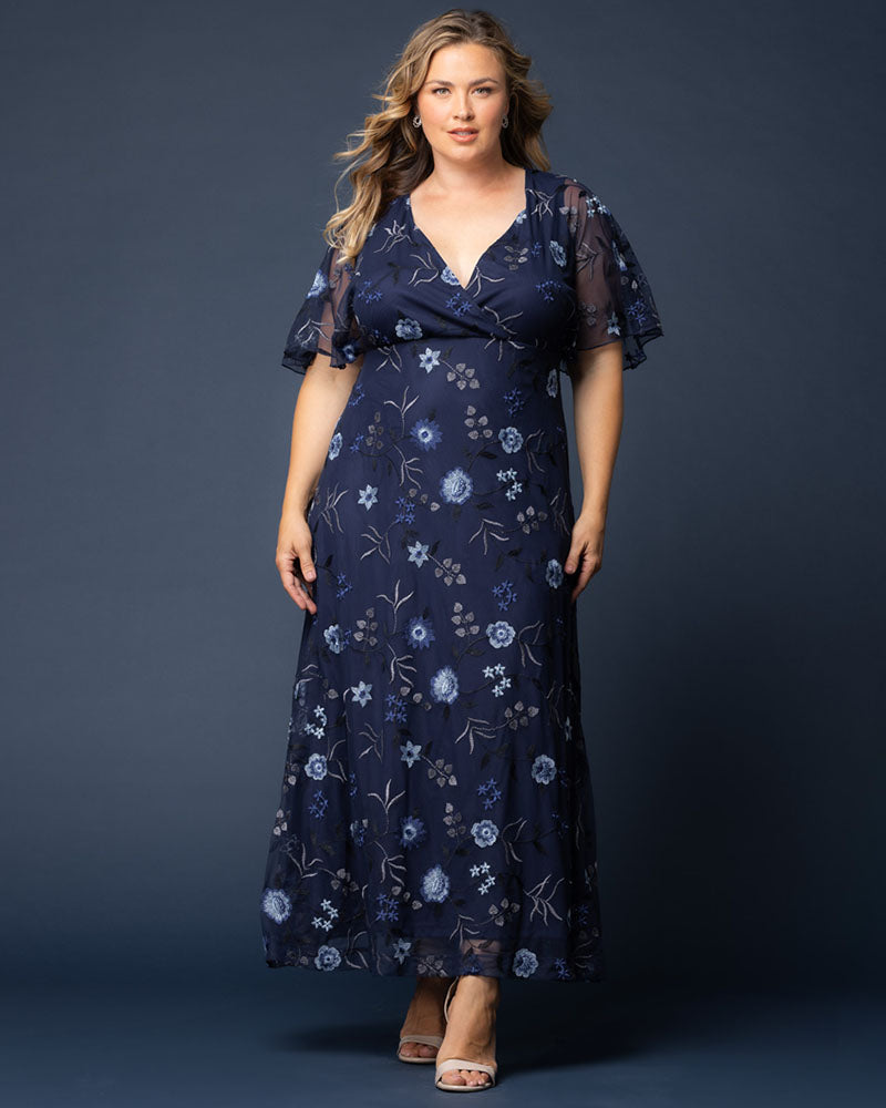 Plus Size Embroidered Elegance Evening Gown