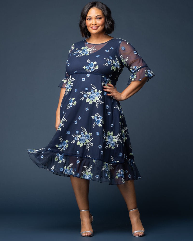 Plus Size Wildflower Embroidered Dress