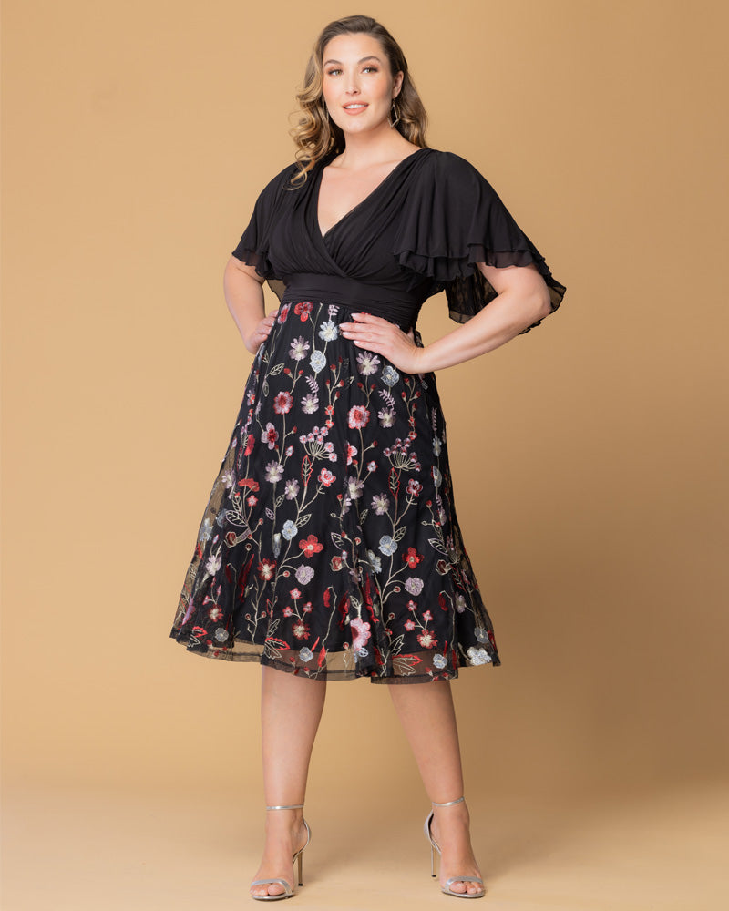 Plus Size Lillian Embroidered Cocktail Dress