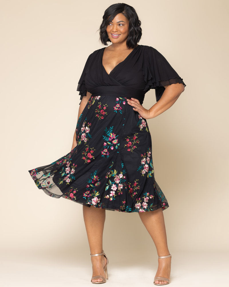 Plus Size Lillian Embroidered Cocktail Dress
