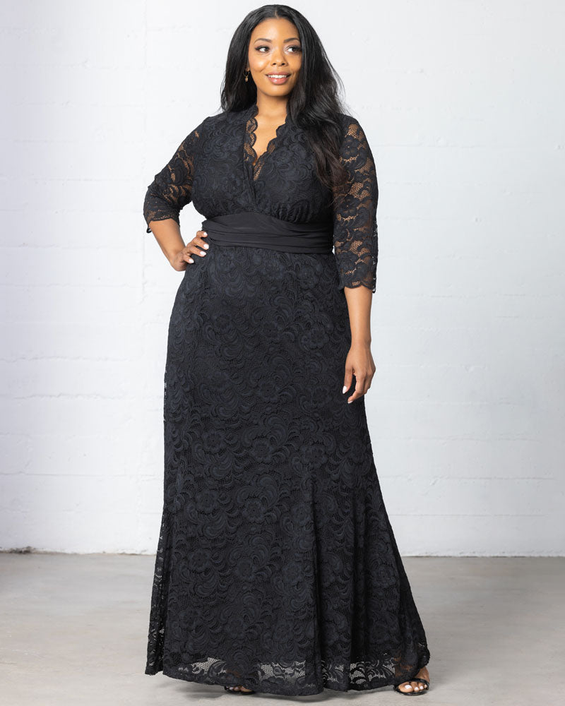 Plus Size Screen Siren Lace Evening Gown
