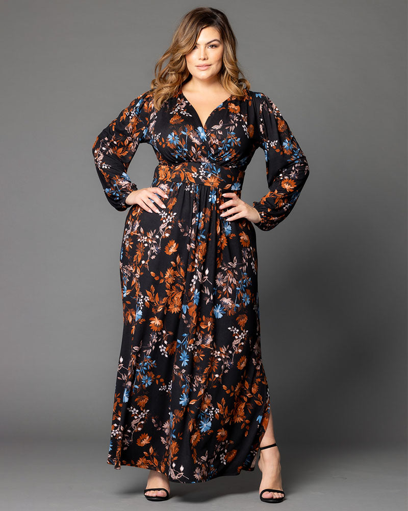 Plus Size Kelsey Long Sleeve Maxi Dress