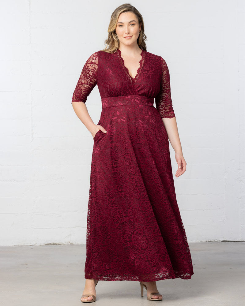 Plus Size Maria Lace Evening Gown