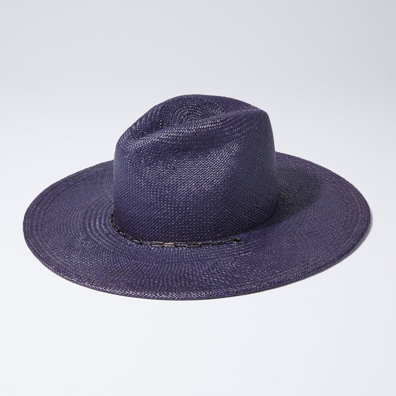 Straw Classic Hat - Neon Navy w/ Metal Trim