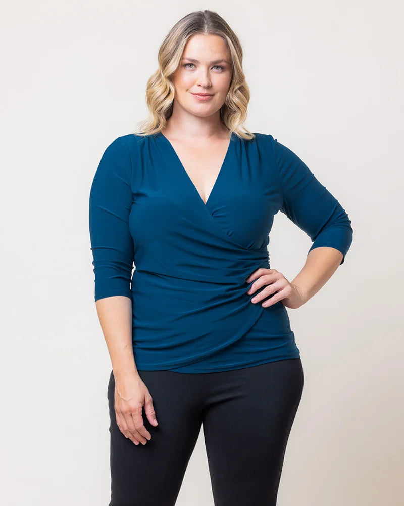 Plus Size Femme Fatale Faux Wrap Top