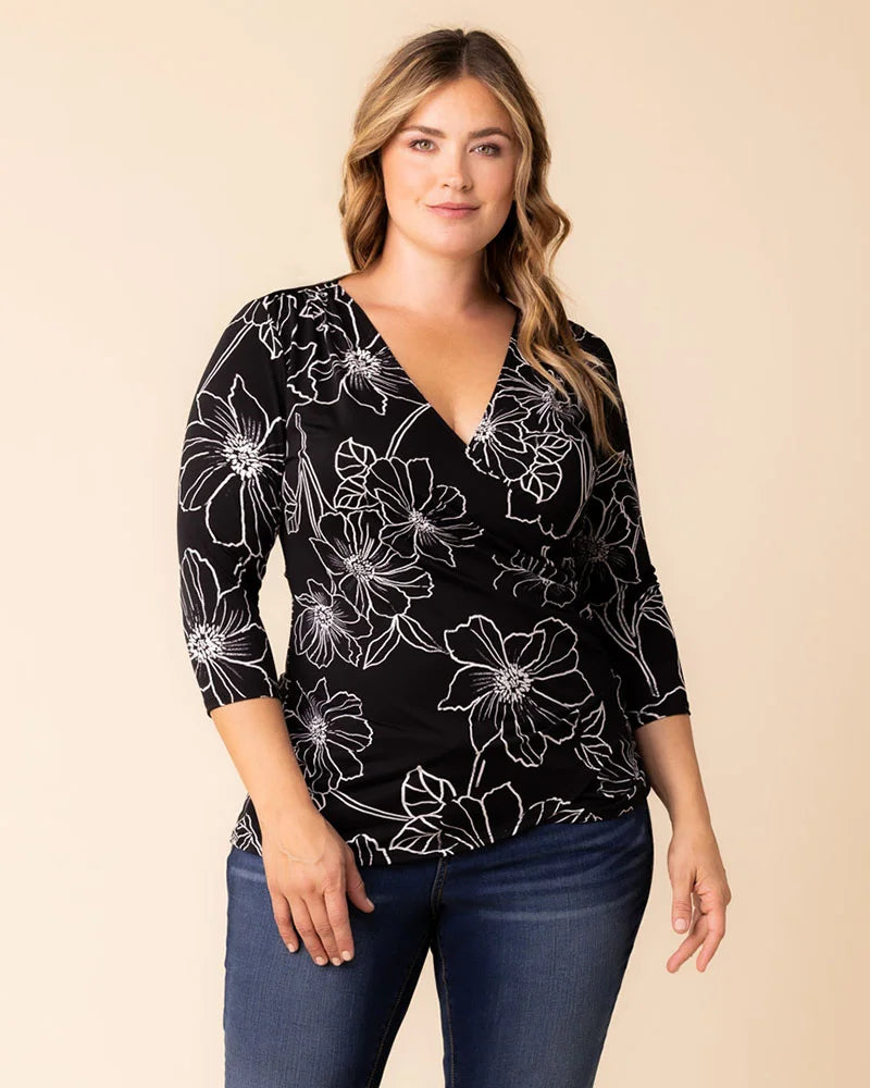 Plus Size Femme Fatale Faux Wrap Top