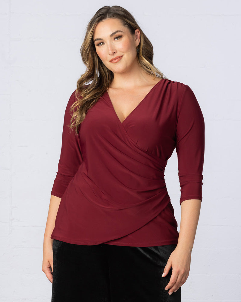 Plus Size Femme Fatale Faux Wrap Top