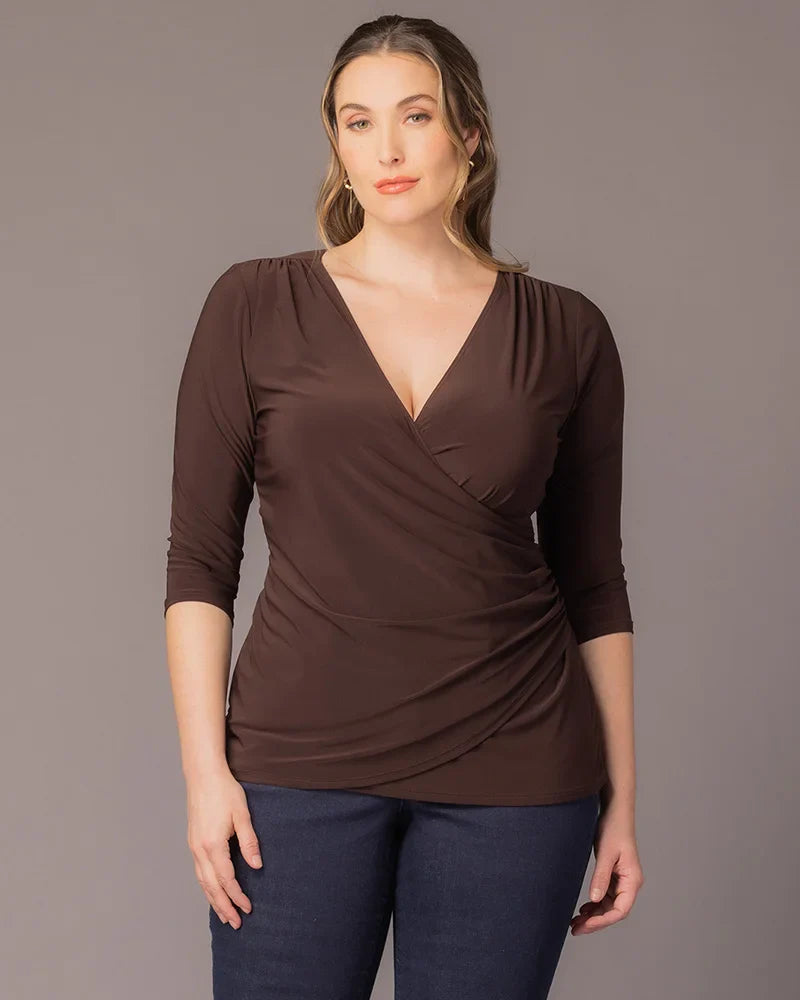 Plus Size Femme Fatale Faux Wrap Top
