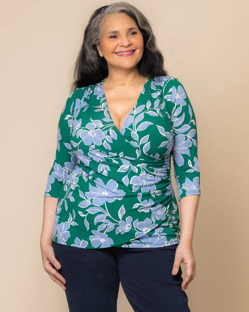 Plus Size Femme Fatale Faux Wrap Top