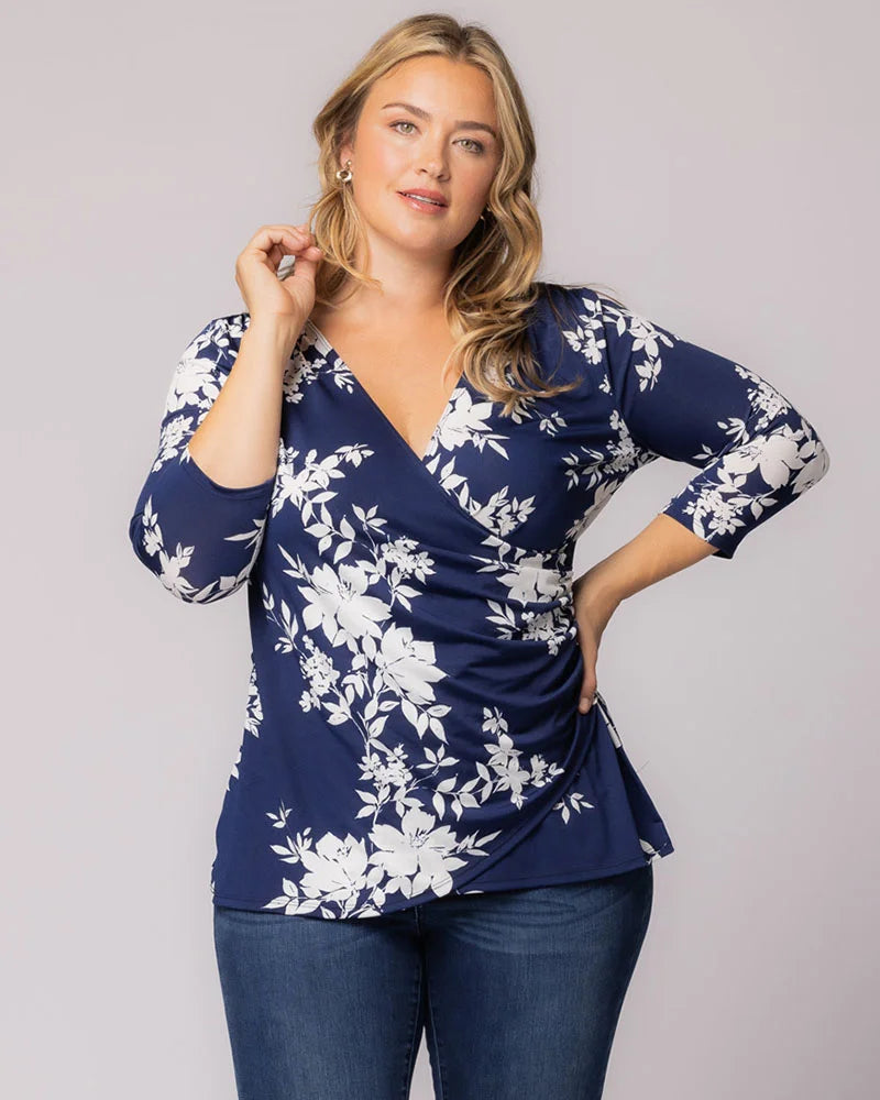 Plus Size Femme Fatale Faux Wrap Top