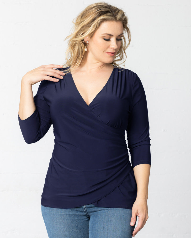 Plus Size Femme Fatale Faux Wrap Top