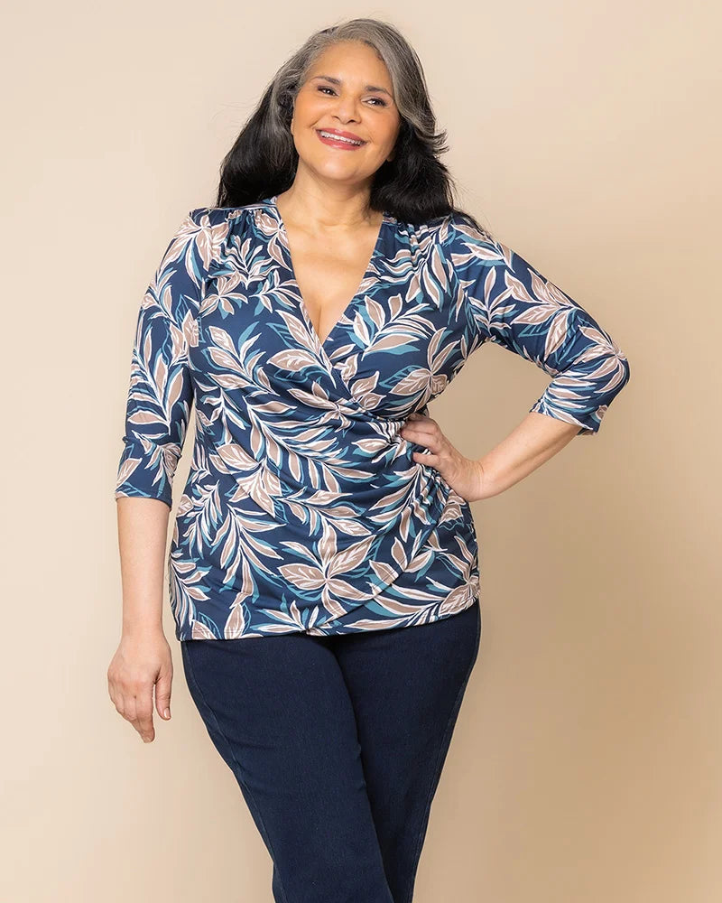 Plus Size Femme Fatale Faux Wrap Top