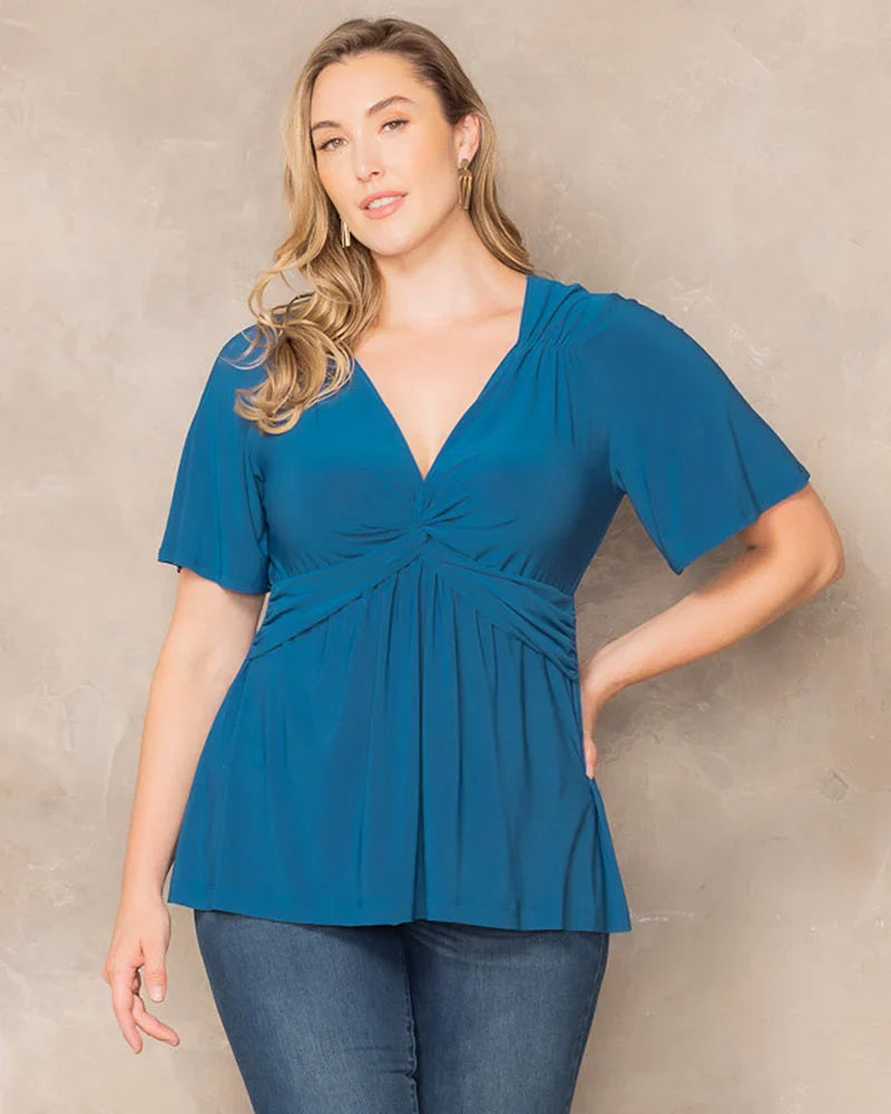 Plus Size Abby Twist Front Blouse