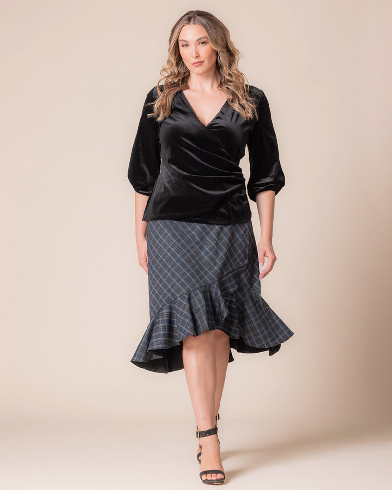 Plus Size Carina Plaid Flounce Skirt