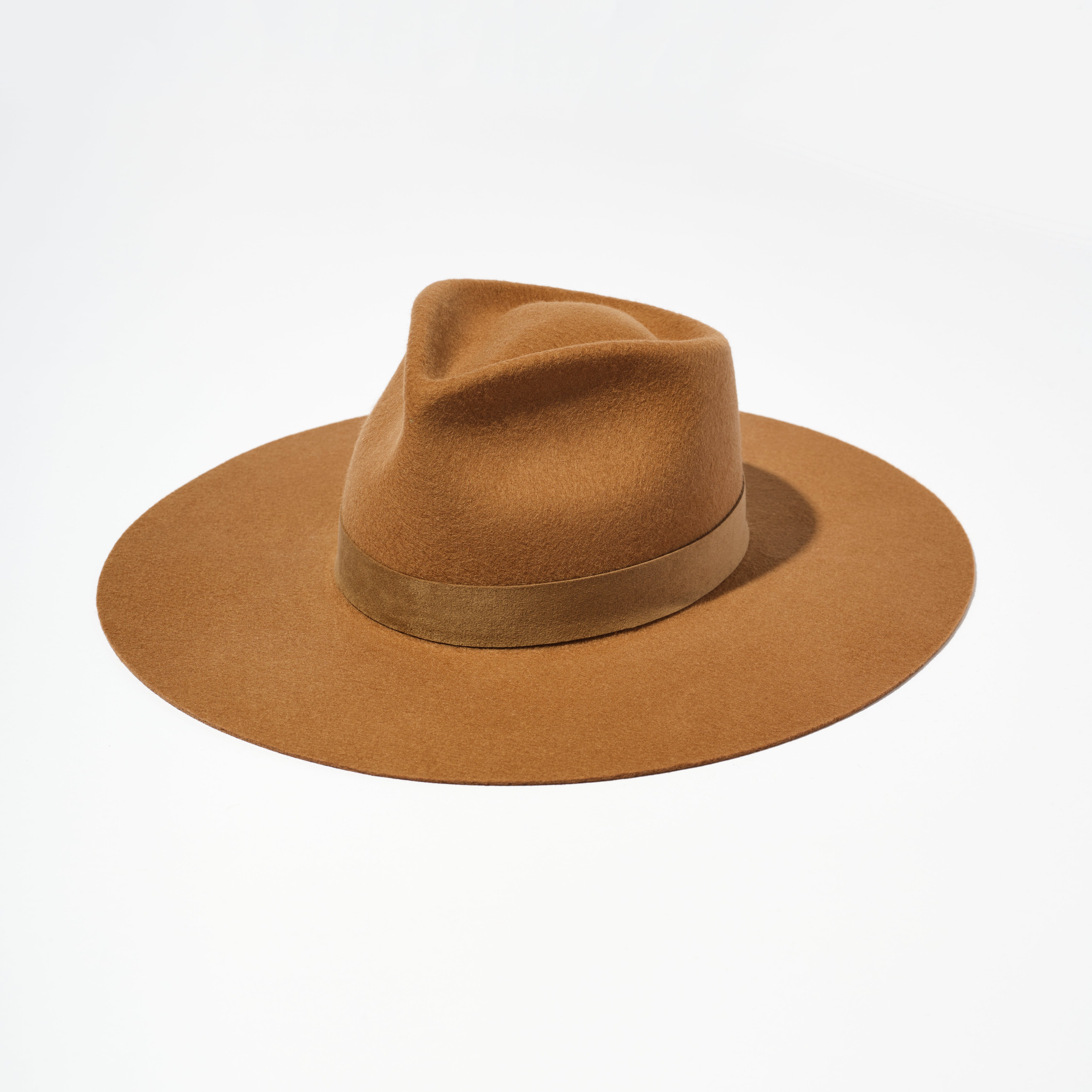 Teardrop Wool Hat - Brown Sugar w/ Suede Trim