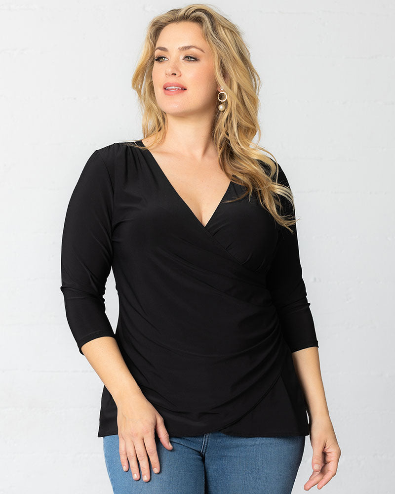 Plus Size Femme Fatale Faux Wrap Top