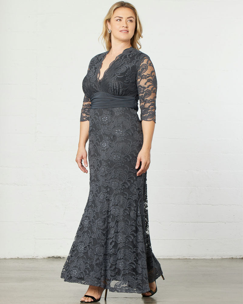 Plus Size Screen Siren Lace Evening Gown