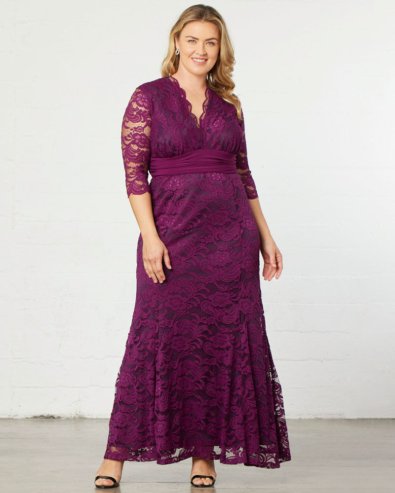 Plus Size Screen Siren Lace Evening Gown