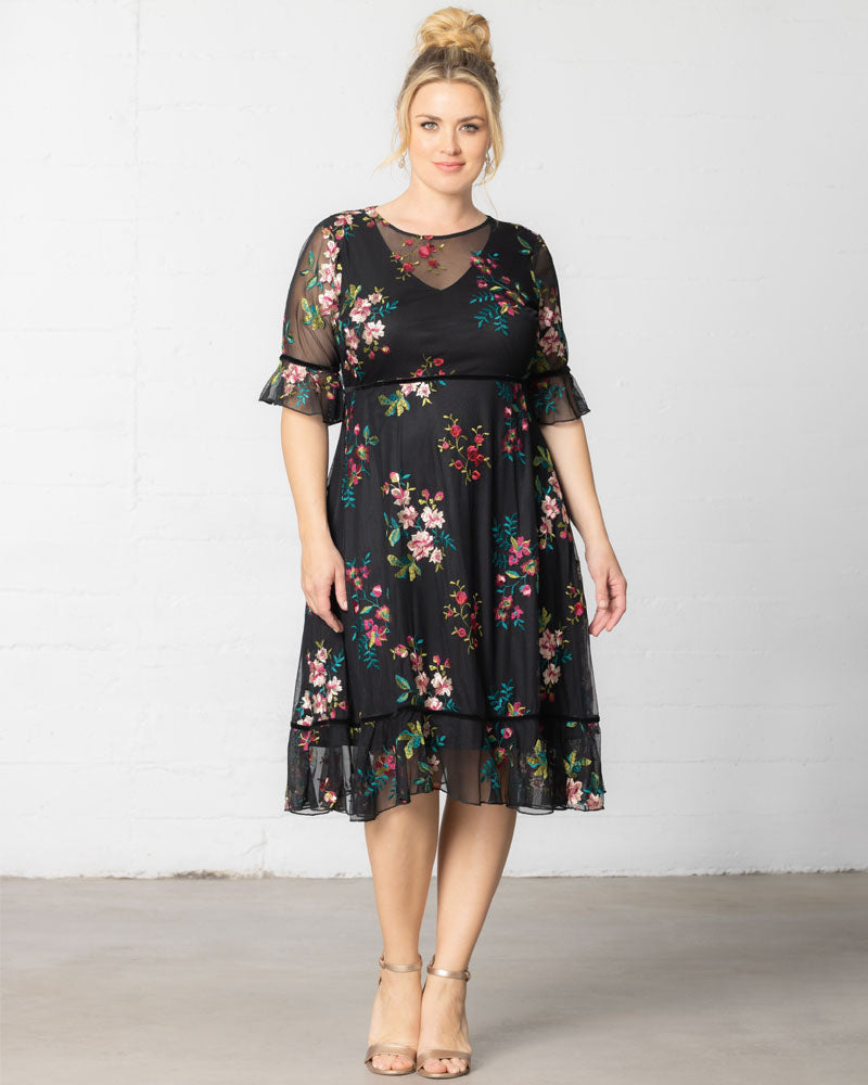 Plus Size Wildflower Embroidered Dress