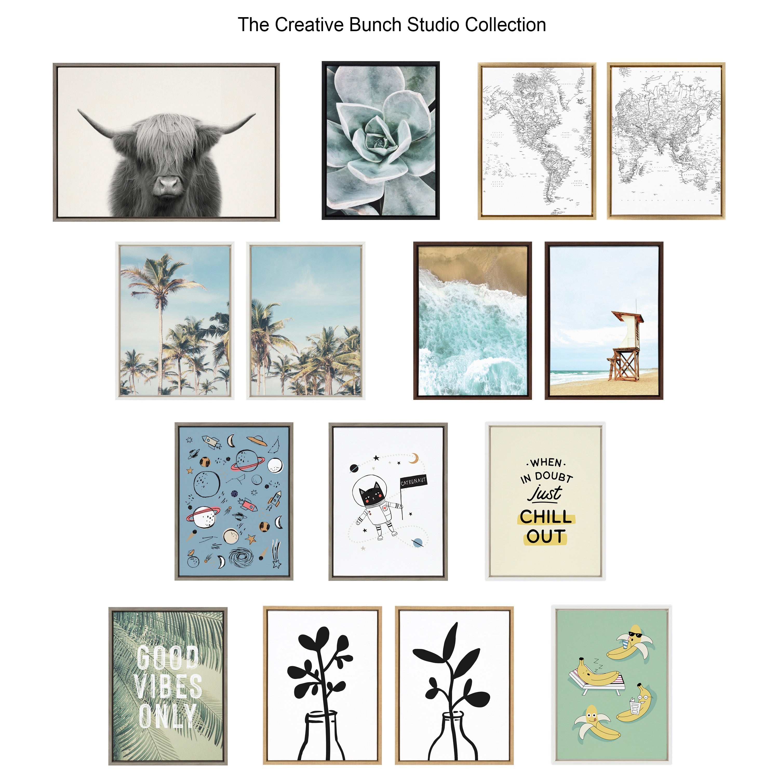 Sylvie Eucalyptus Botanical I Framed Canvas by The Creative Bunch Studio