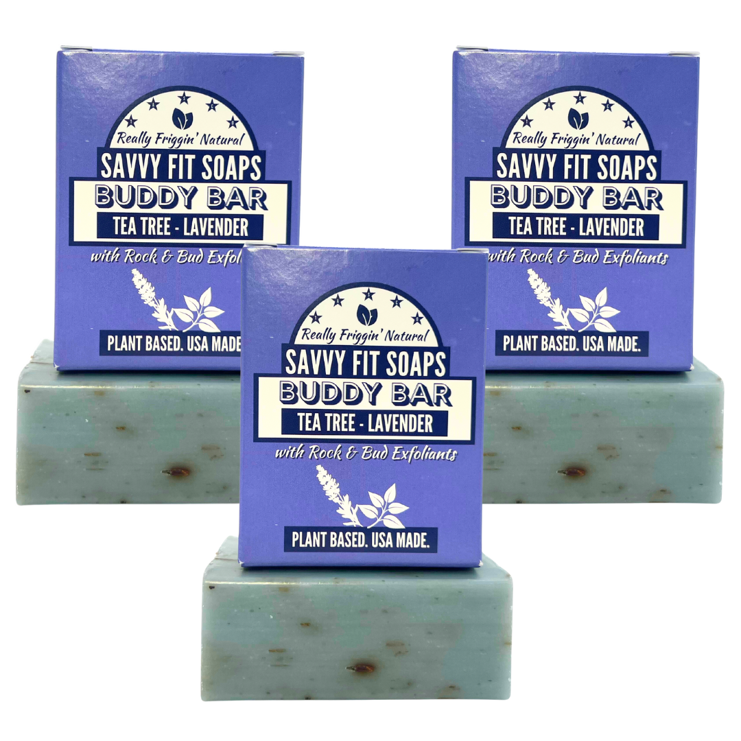 Buddy Bar Bath Soap - Lavender, Tea Tree, Peppermint 3 Pack