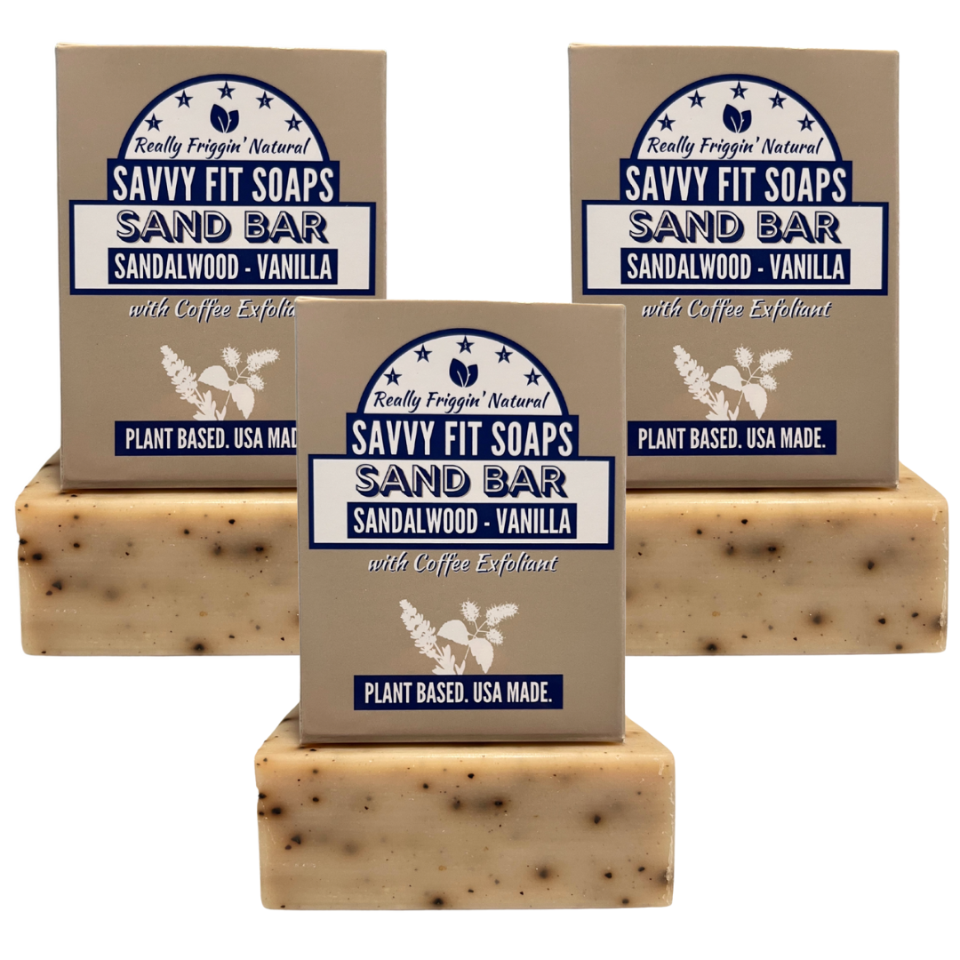 Sand Bar Soap Trio - Sandalwood, Vanilla, Coffee - 3 Pack