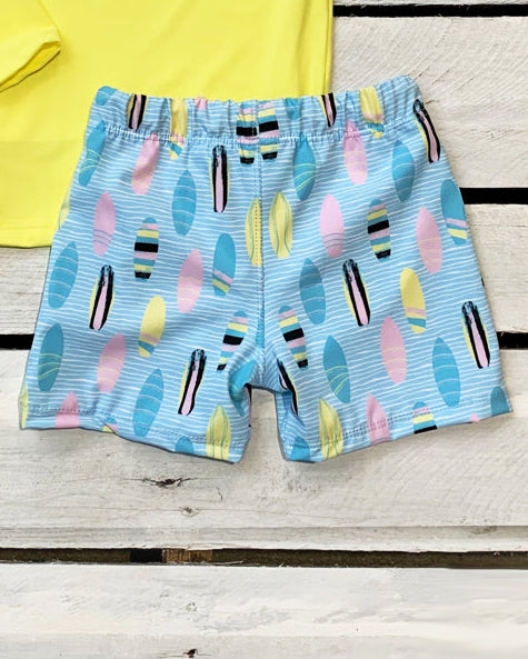 Boys Surf's Up UPF 50+ Lined Swim Trunks