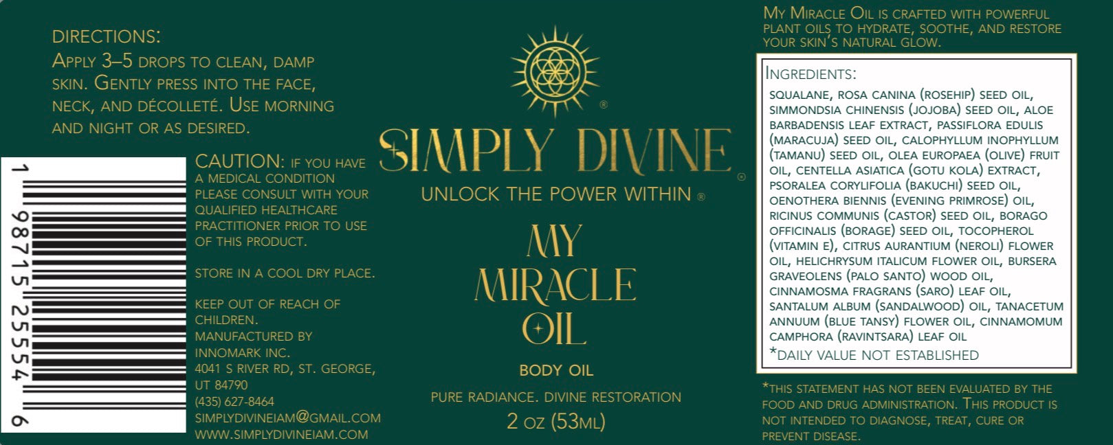 Botanical My Miracle Oil - 2 Oz