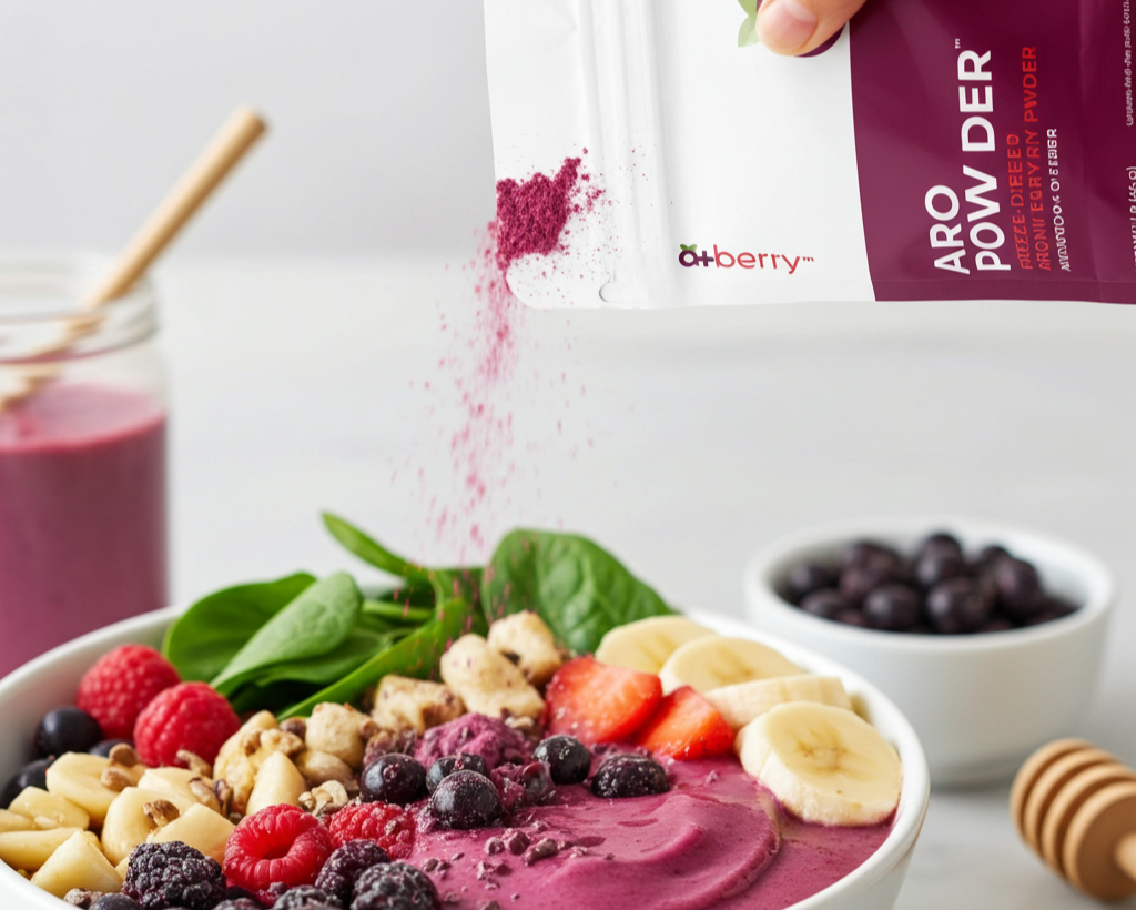 2 Pack AroPowder - Freeze Dried Aronia Berry (Chokeberry) Powder, The Ultimate Superfruit Powder