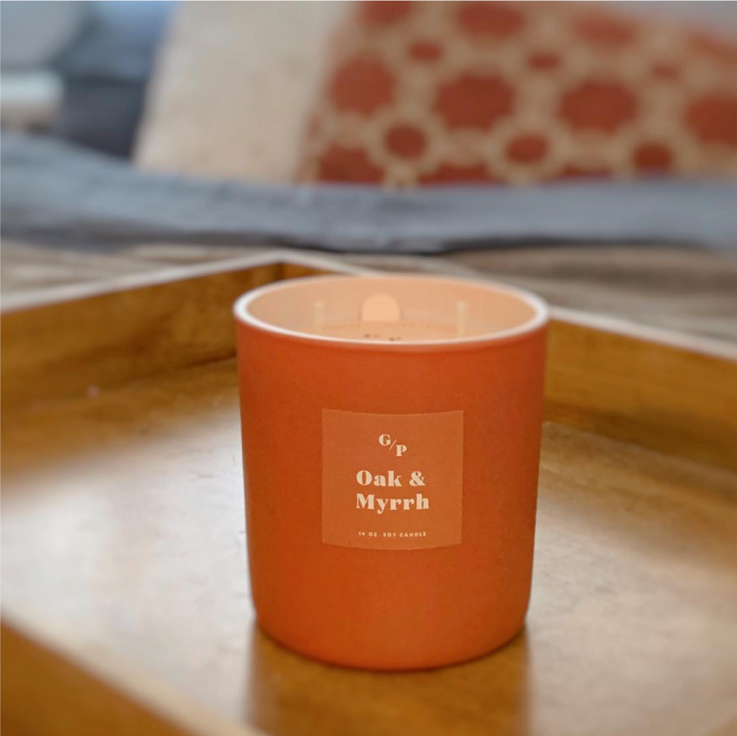 Soy Candle 14 oz. 2-Wick - Oak & Myrrh Fragrance