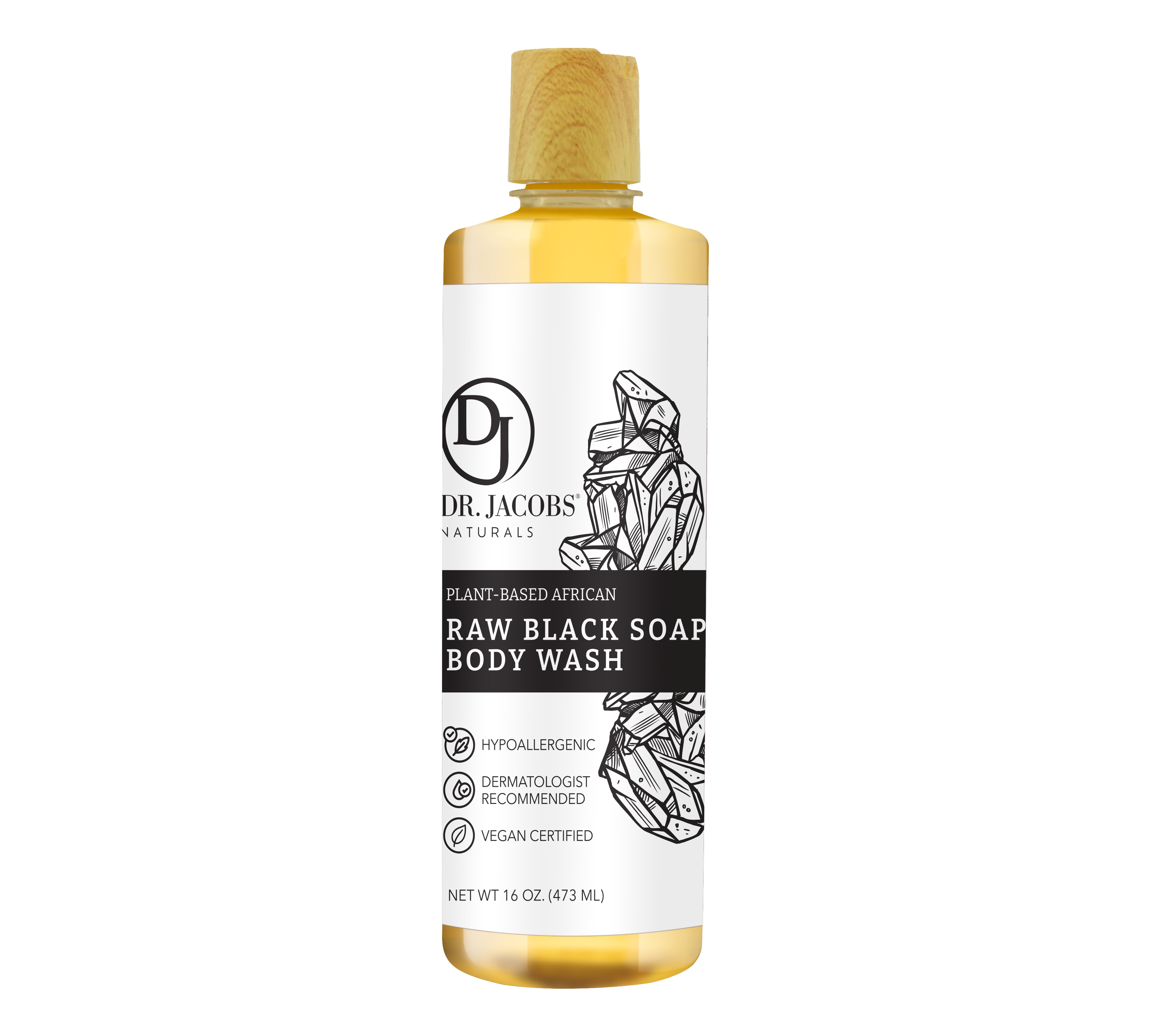 Detoxifying Raw Black Soap Body Wash - 32 oz.