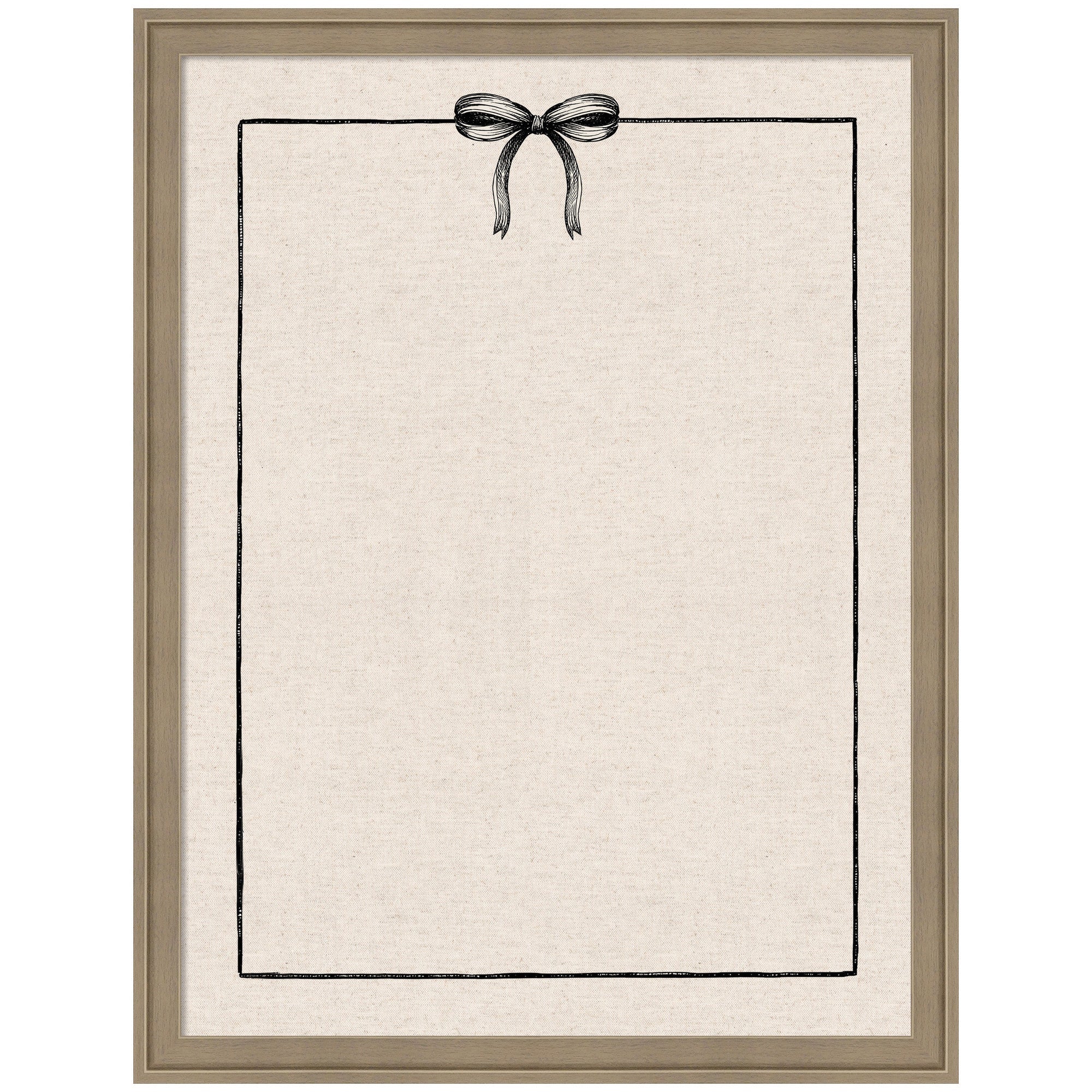Framed Fabric Pinboard Linen Coquette Black Bow Frame Wall Organization