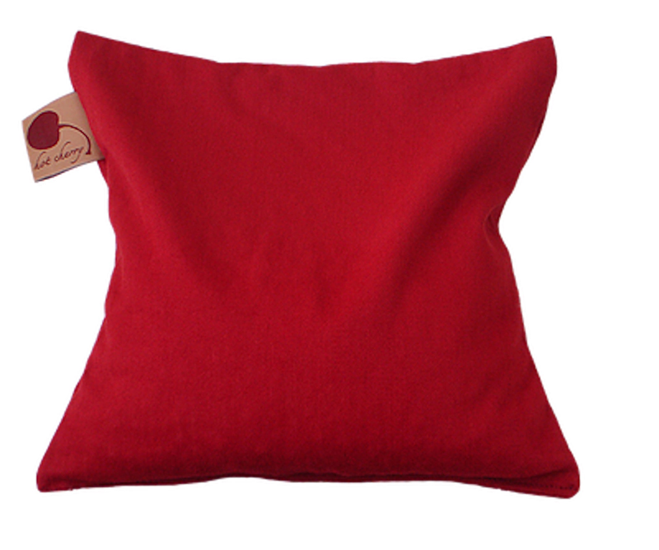 Hot Cherry Square Heat Pillow - Red Denim